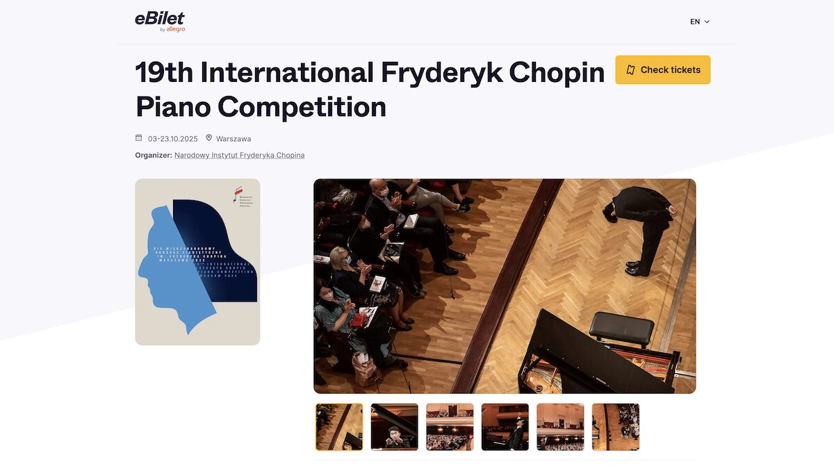 Chopin Competition 2025 ticket